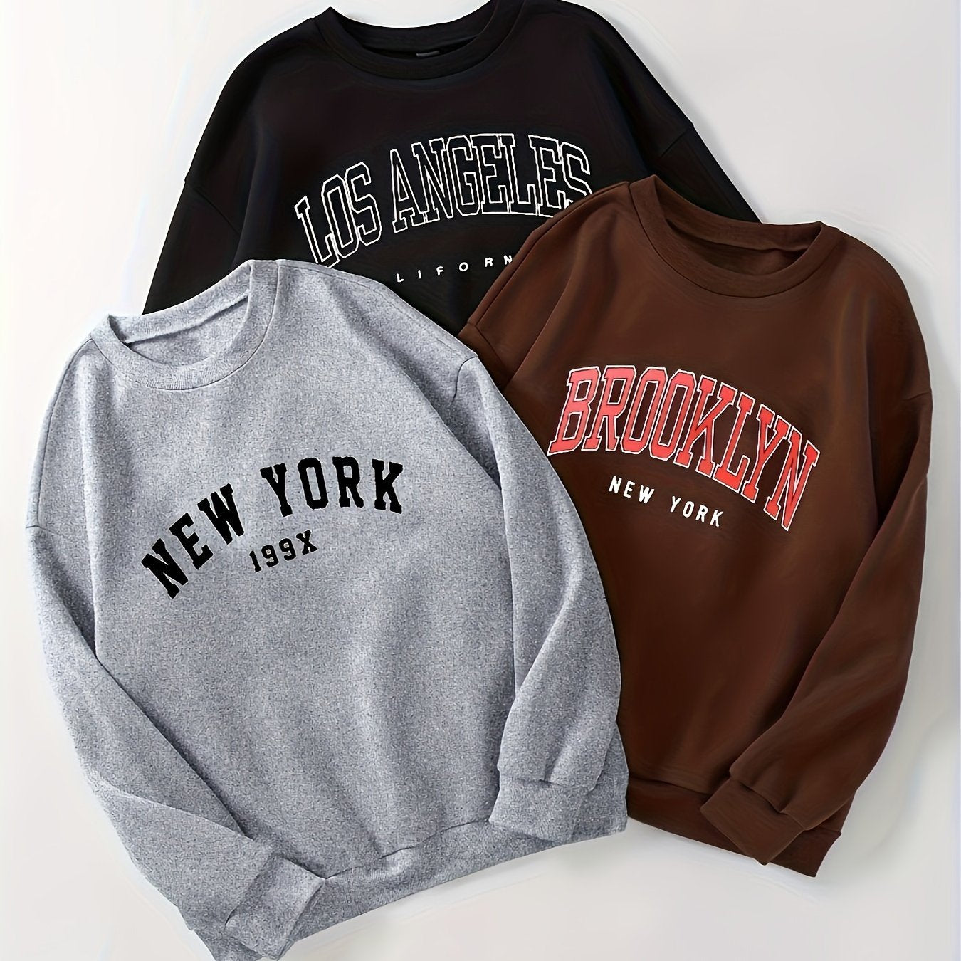 3-Pack Graphic Crewneck Sweatshirts