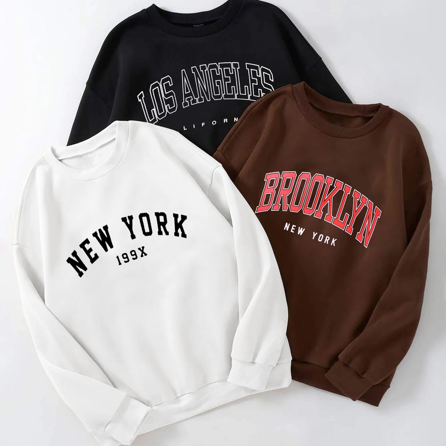 3-Pack Graphic Crewneck Sweatshirts