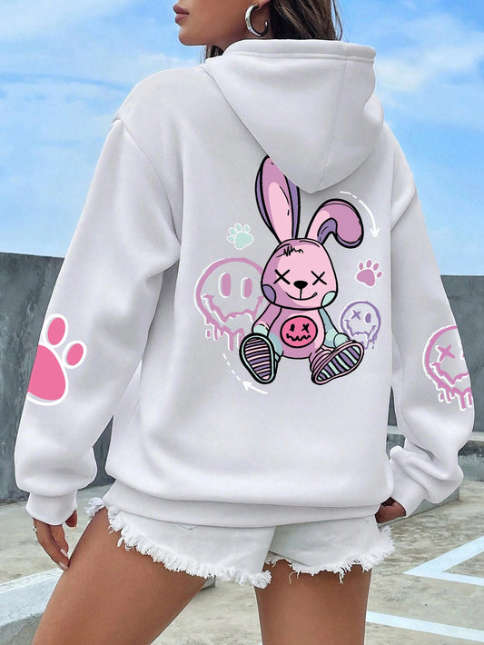 Oversized Hip Hop Print Hoodie